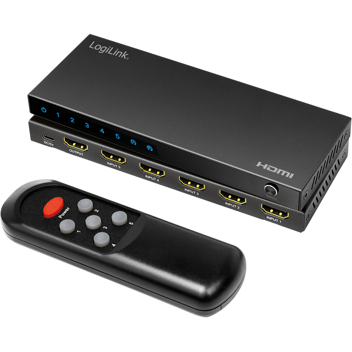 Switch KVM HDMI 5x1-Port, 4K/60Hz, HDCP, HDR, CEC, RC