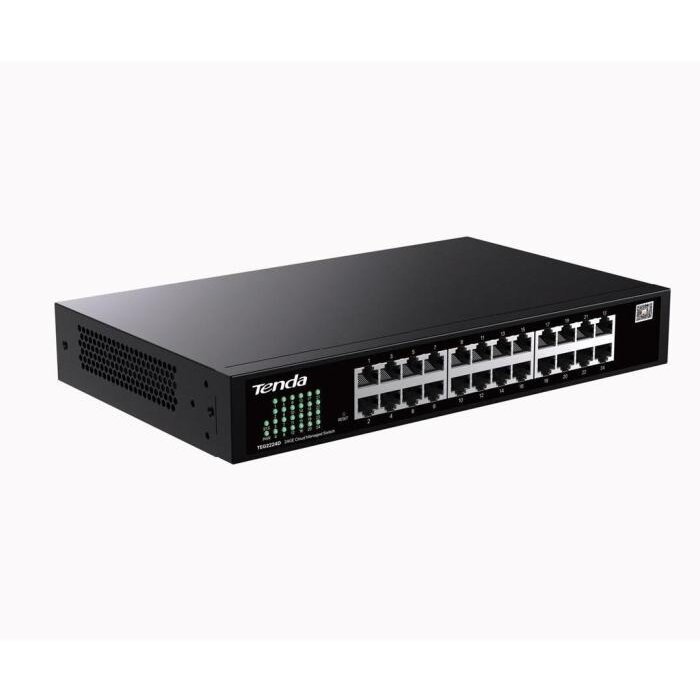 Switch managed, 24 porturi gigabit RJ-45, management Tenda CloudFi, metalic
