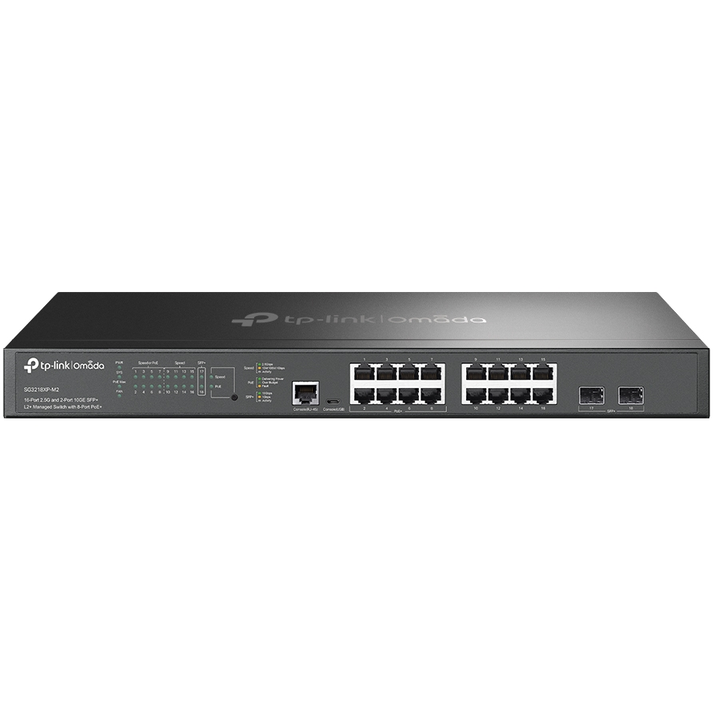 Switch Omada 16-Port 2.5GBASE-T si 2-Port 10GE Negru