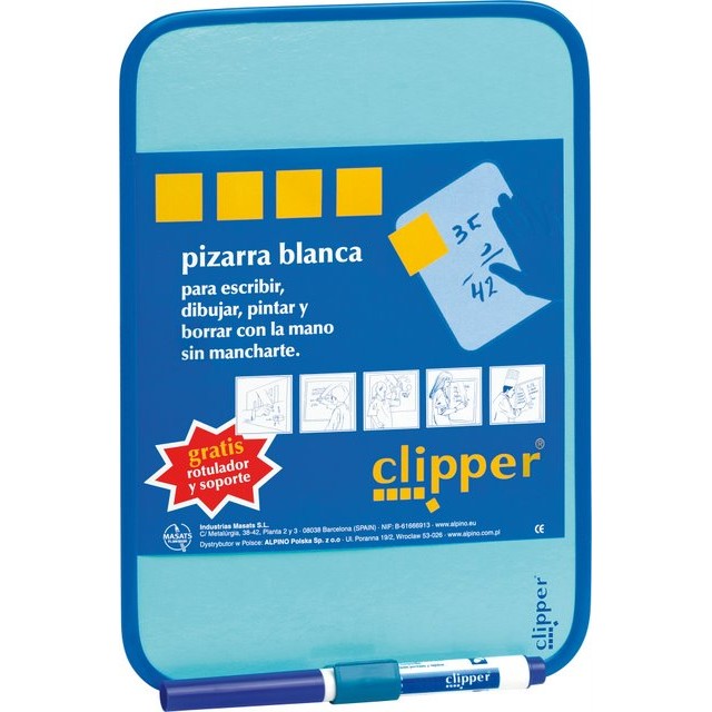 Tablita pentru scris 44 x 55 cm + marker, Clipper - alba