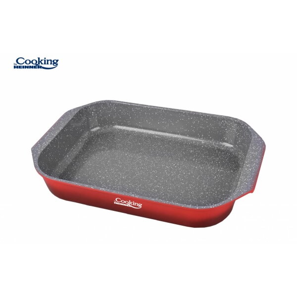 Tava Inalta Aluminiu Ceramica Gri La Interior 39.5 x 26cm RED LINE Rosu