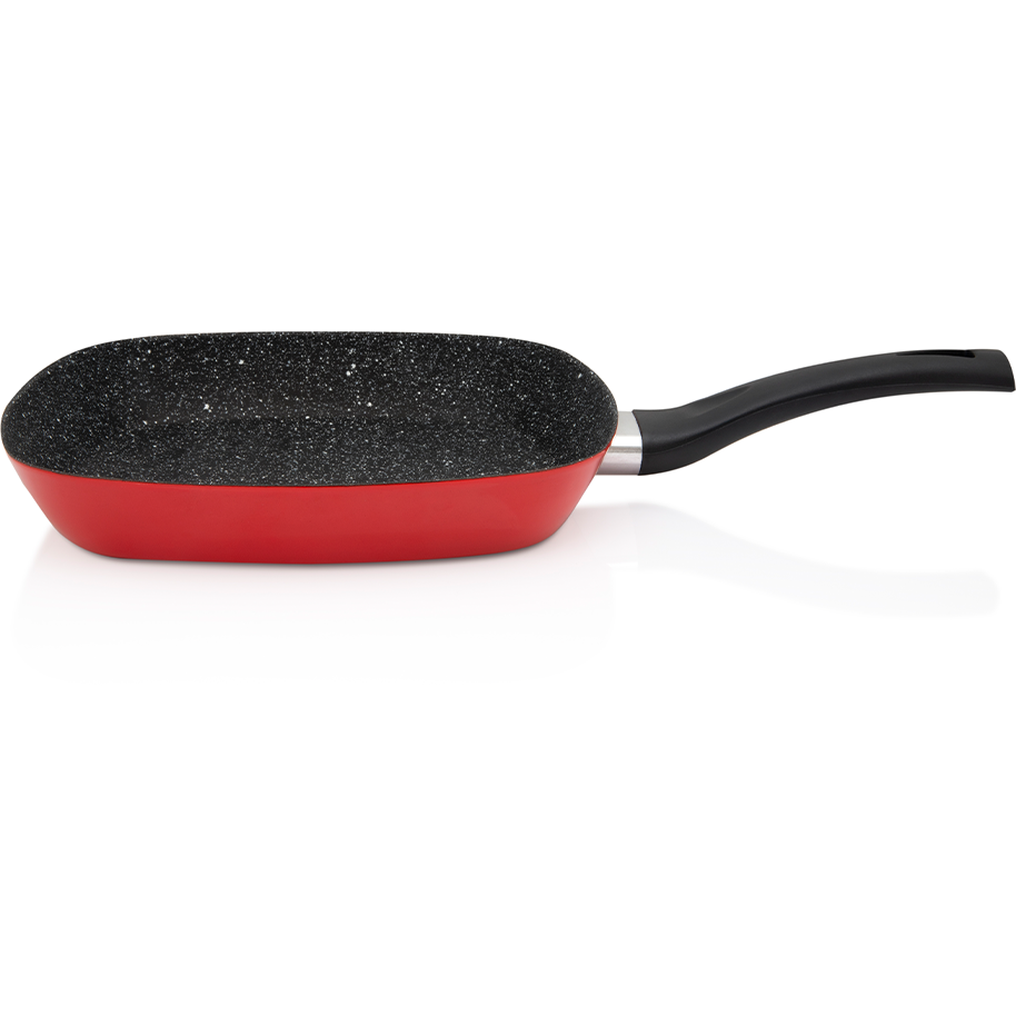 Tigaie Grill Granit Induction 2.2L 26CM Rosu/Negru