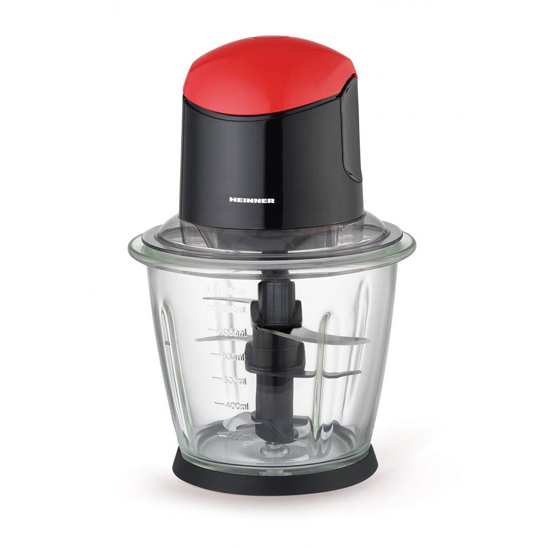 Tocator de legume HMC-K500BKR 500W 1.5 litri 3 cutite Negru / Rosu