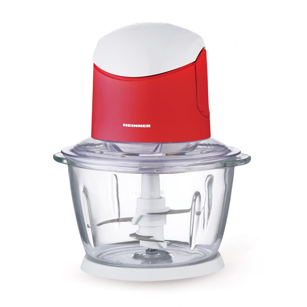 Tocator de legume HMC-K500WHR 500W 1 litru 2 cutite Alb / Rosu
