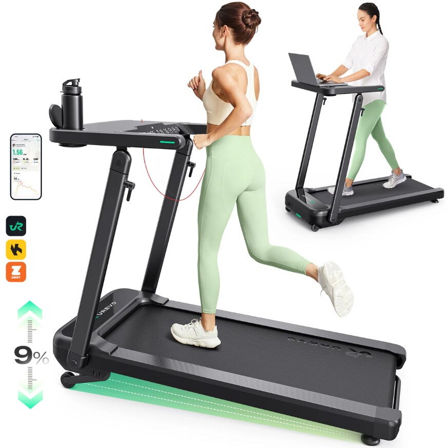 Treadmill with built-in work and exercise desk  Foldi 3S