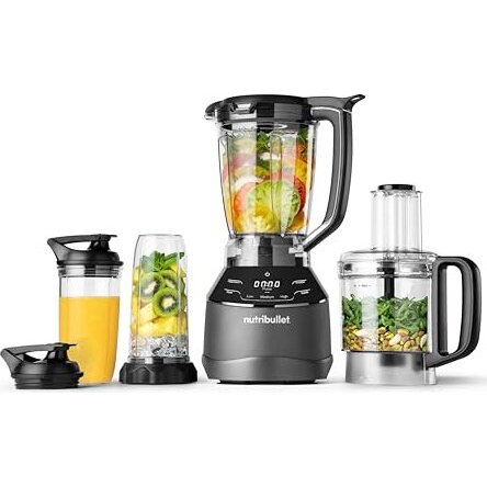 Triple Prep System Blender NBF580B (dark grey, 1,500 watts, 1.8 liters & food processor 1.6 liters)