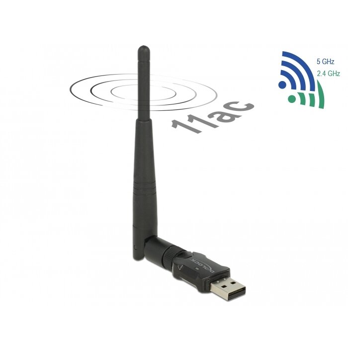 USB 2.0 Dual Band WLAN ac/a/b/g/n Stick 433 + 150 Mbps cu externă