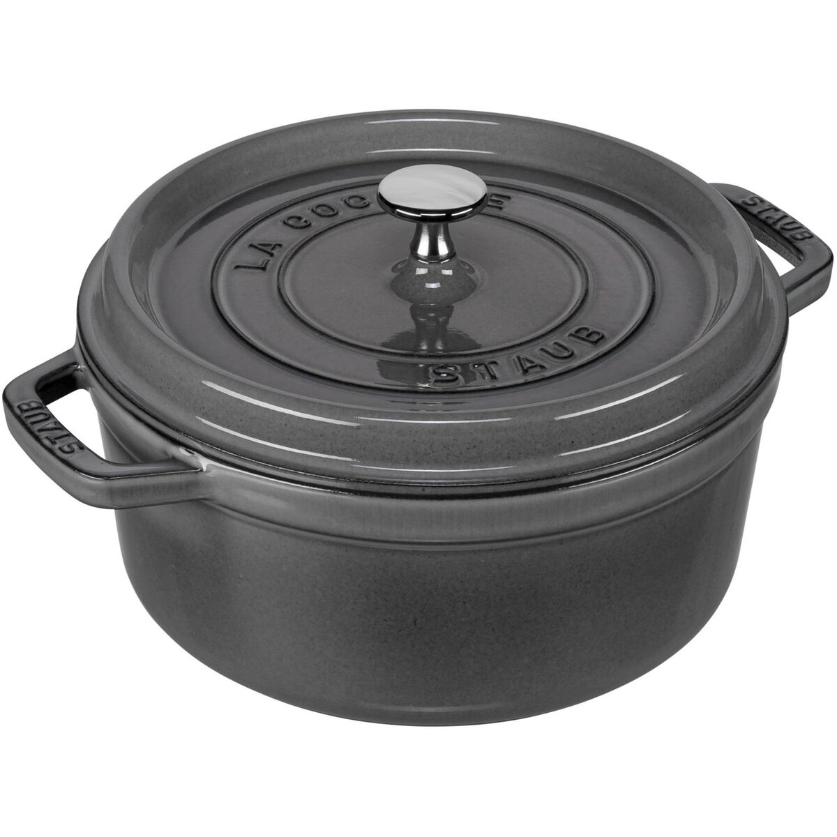 Vas Pentru Gatit Round Cocotte, 24cm cast iron, graphite grey