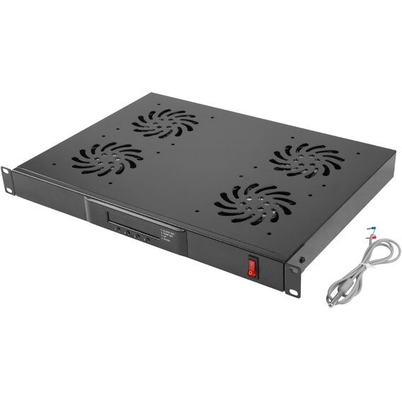 Panou ventilatie 19 inch 1U 4x Fan Black
