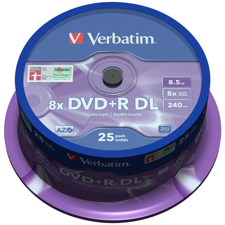 Verbatim  DVD+R DOUBLE LAYER 8X 8.5GB MATT SILVER SURFACE