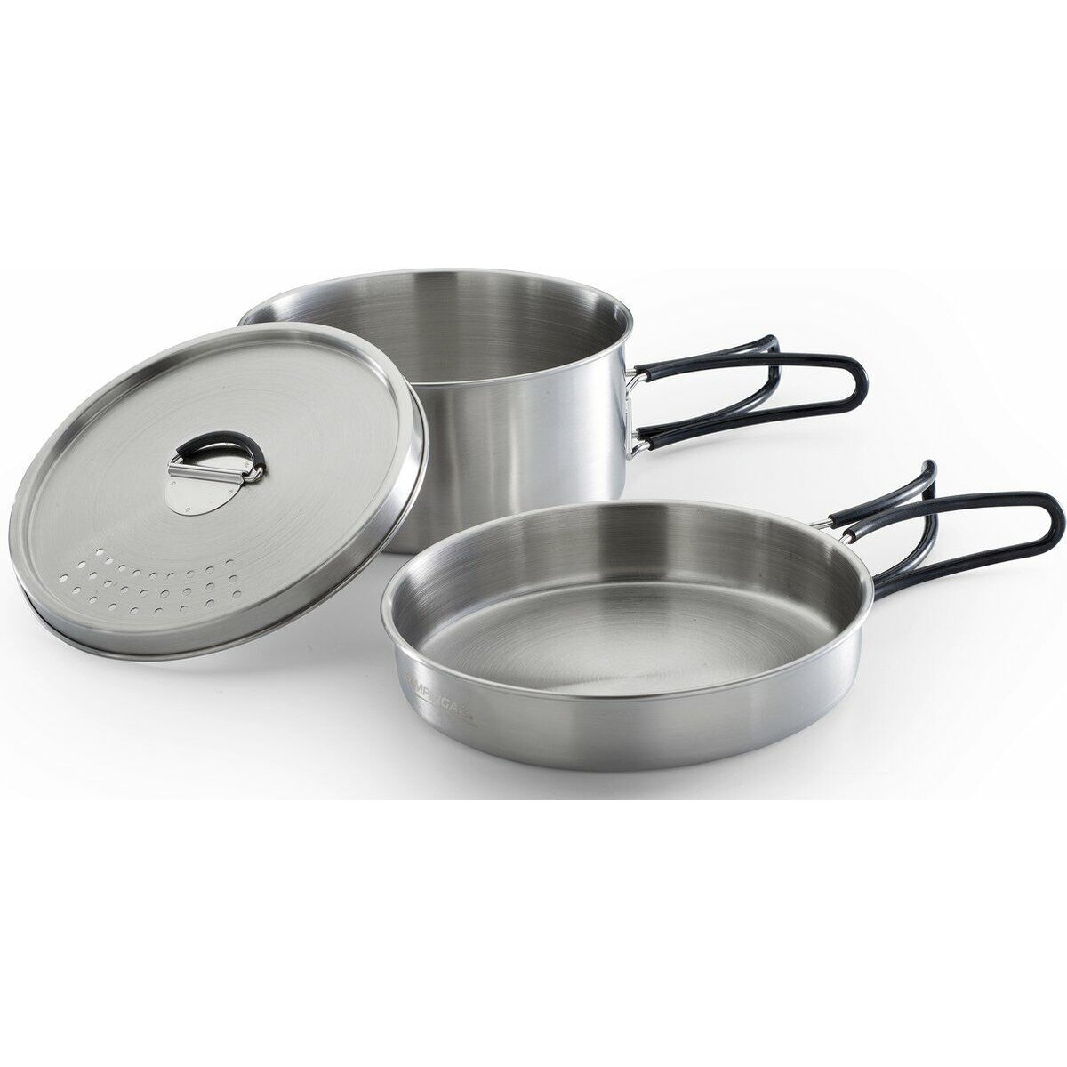 Vesela Campingaz pot set Trekking Kit, 3-piece (stainless steel, 1 pot + 1 lid + 1 pan)