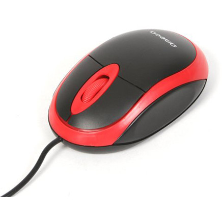 Mouse OM06V, optic, USB, 800 dpi, negru/ rosu
