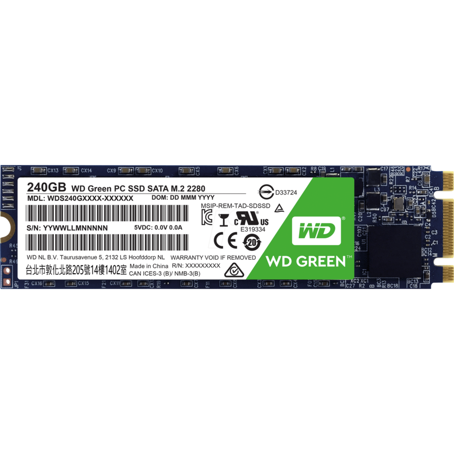 SSD  WDS240G1G0B, M.2, SATA, 240GB, SATA/600, verde
